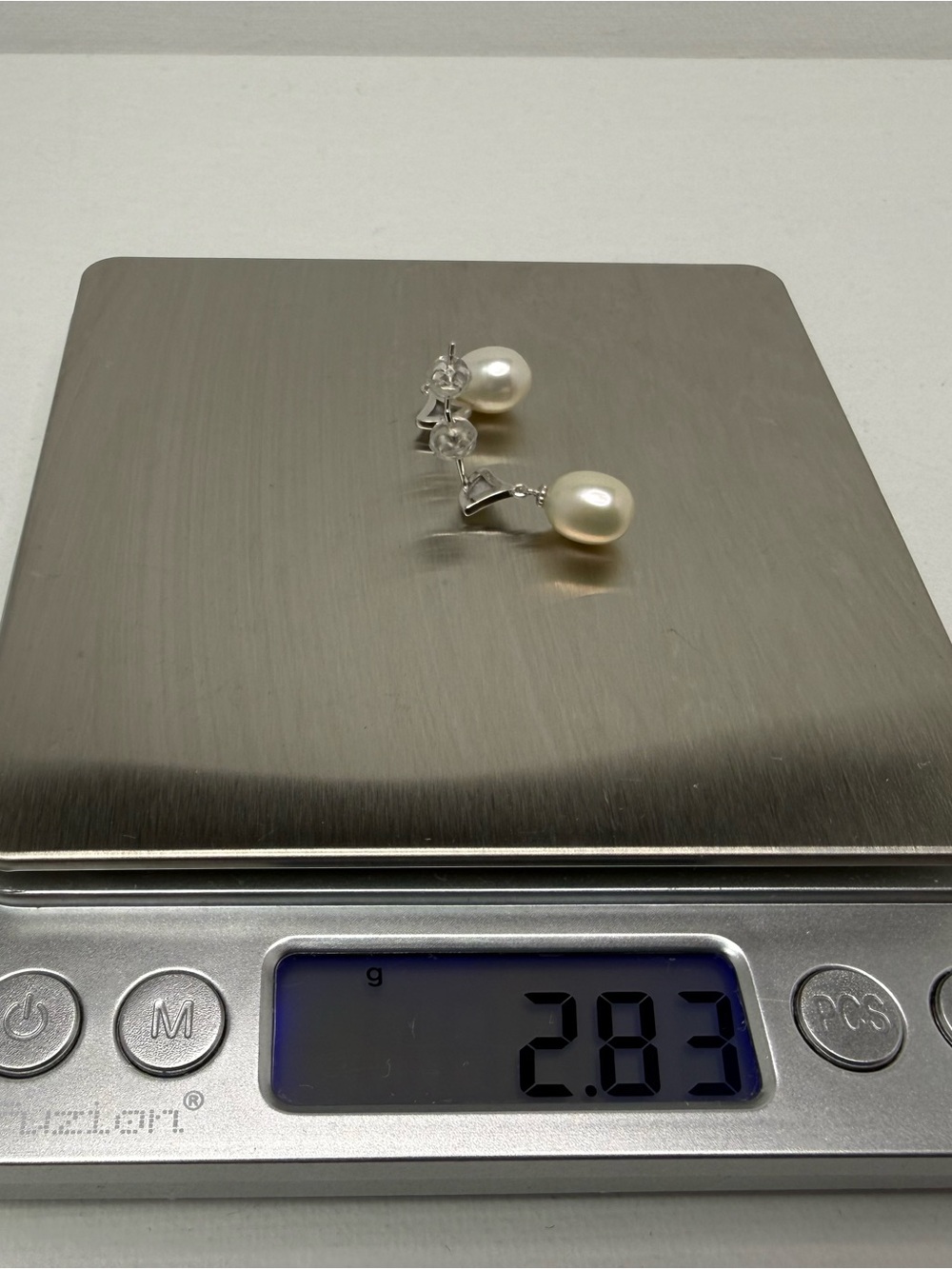 925 Sterling Silver Pearl Drop Earrings - White Pearl - Picture 11 of 15